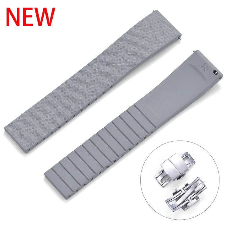 High-Quality CTS FKM Rubber Watch Strap – 18–22mm Quick Release with Spring Clasp, Diver Colors