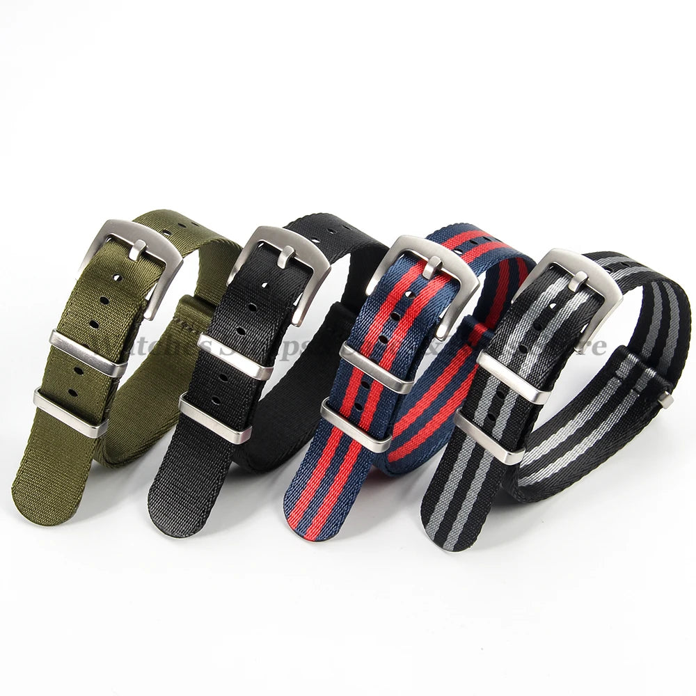 18mm 20mm 22mm Soft Nylon Watchband Bracelet Army Military Men Sport Strap for Omega 007 for Seamaster 300 Replacement Wristband