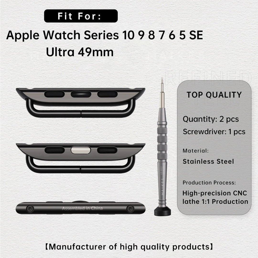 2pcs Original 1:1 Apple Watch Series 10 Ultra Adapter For Apple Watch Strap 49mm 46mm 42mm Stainless Steel Connector