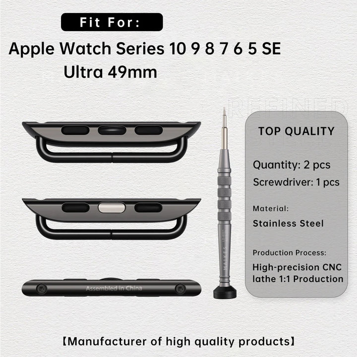 2pcs Original 1:1 Apple Watch Series 10 Ultra Adapter For Apple Watch Strap 49mm 46mm 42mm Stainless Steel Connector