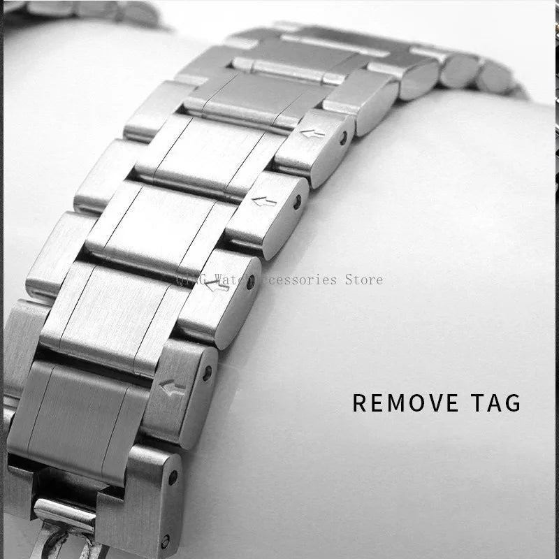 Curved End Solid Stainless Steel Watch Strap – Universal with Butterfly Buckle