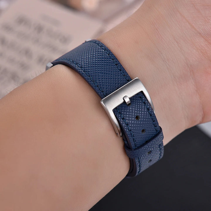 Premium Grade Quick Release Vintage Stitched Leather Watch Strap Saffiano Leather Watchbands 18mm 19mm 20mm 21mm 22mm 23mm 24mm