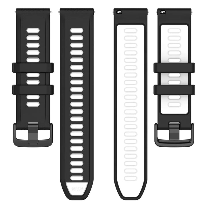 Two-Tone Silicone Watch Strap 18–22mm for Garmin Forerunner & Vivoactive 5