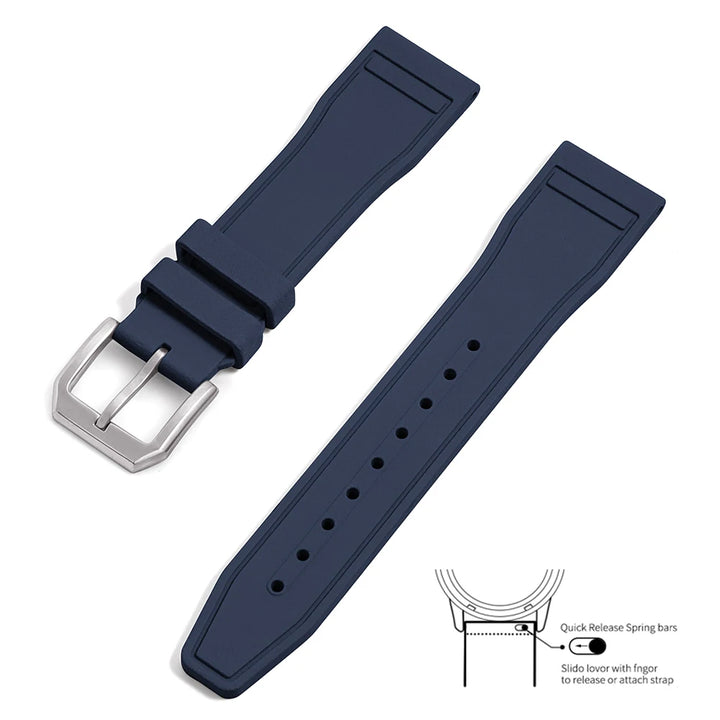 Premium Grade Fluororubber FKM 20mm 21mm 22mm Watch Strap Diving Waterproof Quick Release Watchbands