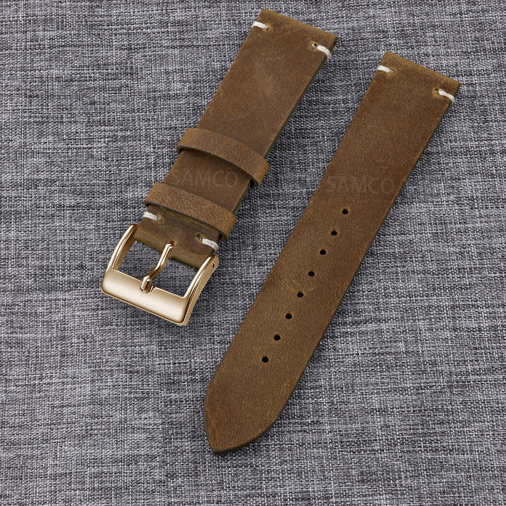Vintage Top-Grain Leather Watch Strap (18–24mm)