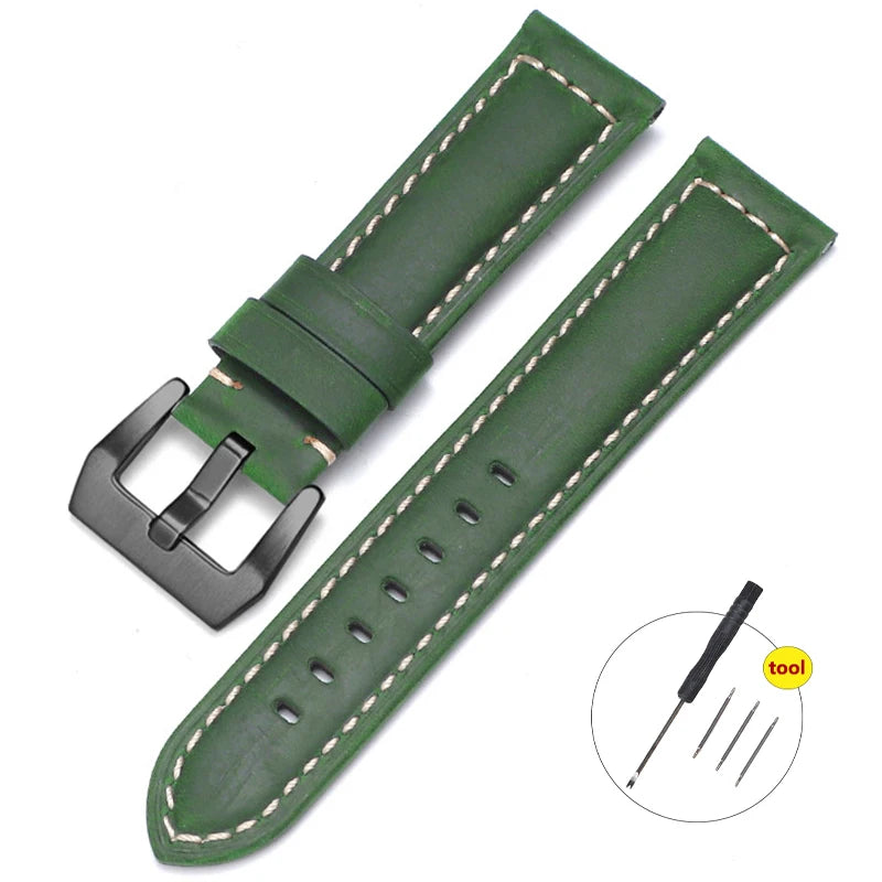 Genuine Leather Watch Strap – 20-26mm Crazy Horse for Panerai PAM111/441/312