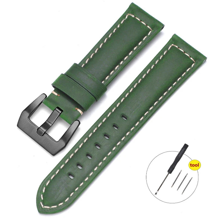 Genuine Leather Watch Strap – 20-26mm Crazy Horse for Panerai PAM111/441/312