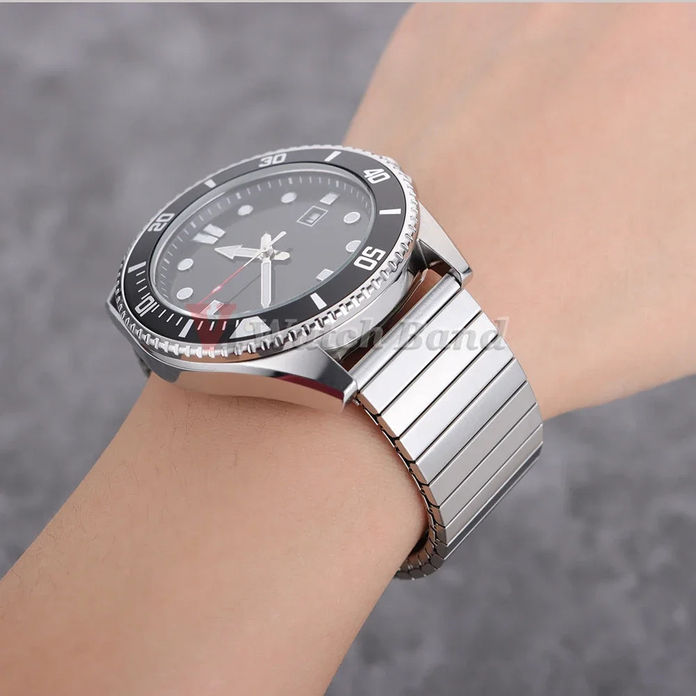 NEW Quick Release Stainless Steel Elastic Stretch Strap 14/16/18/20/22mm Watch Band Accessories Bracelet Metal Expansion Straps