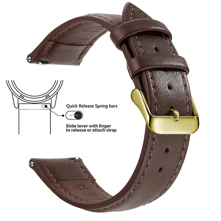 Top Grain Leather Watch Band 12–24mm (Quick Release)