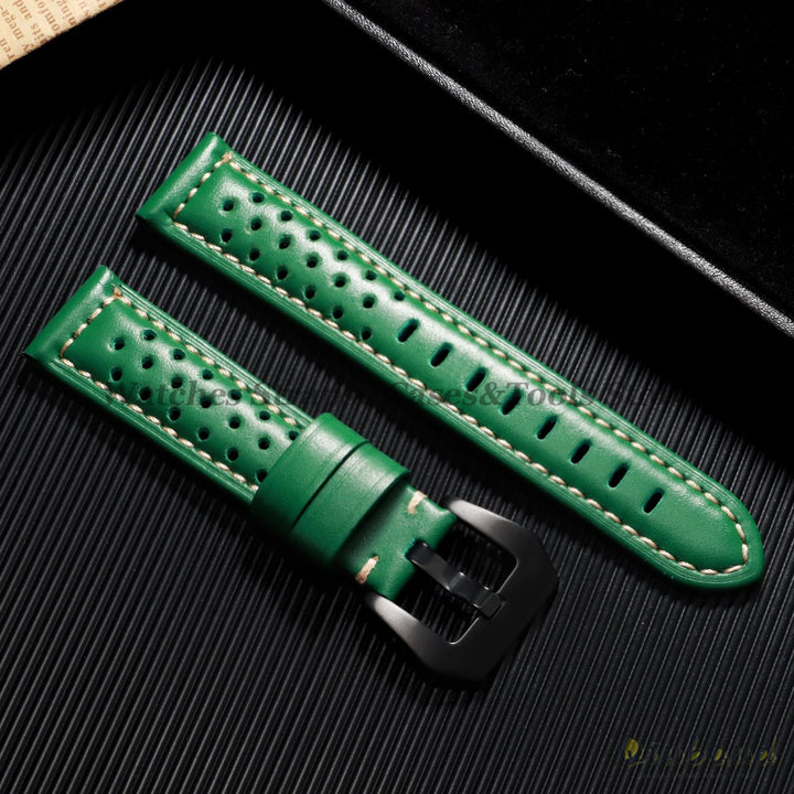 Handmade Cowhide Breathable Leather Watch Band 18mm 20mm 22mm 24mm 26mm for Panerai for Omega Men's Strap Watchband Accessories