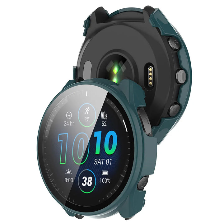 PC & Tempered Glass Protective Case for Garmin Forerunner 255/255S/965