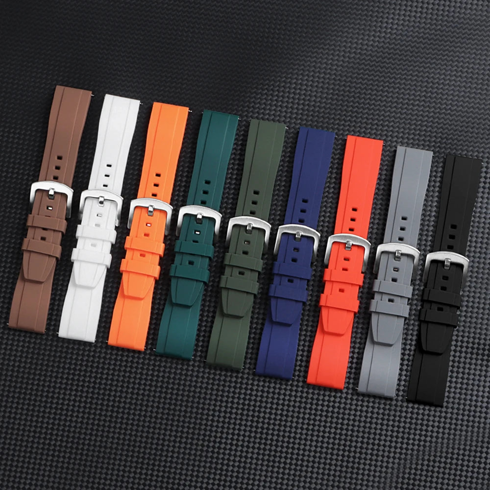Universal Waterproof Silicone/Rubber Watch Strap 20/22mm