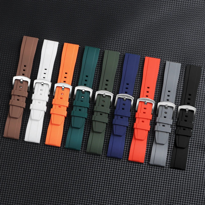 Universal Waterproof Silicone/Rubber Watch Strap 20/22mm