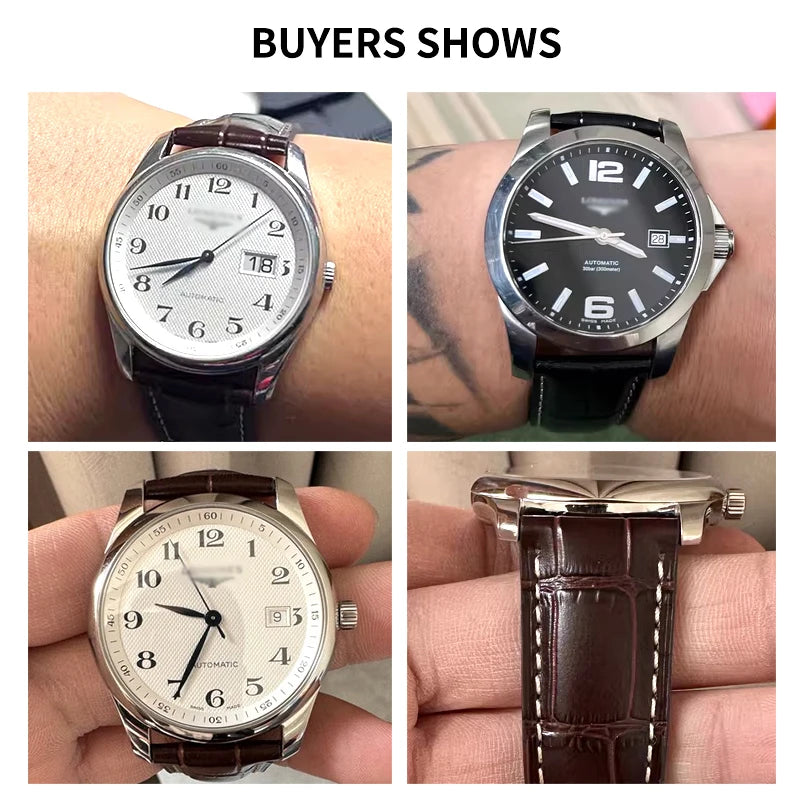 Genuine Cowhide Leather Watch Band 18–22mm for Longines Master &