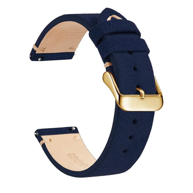 Genuine Leather Quick-Release Watch Strap 14–22mm