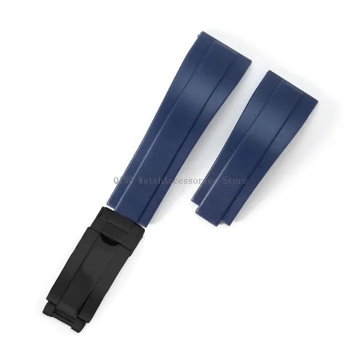 Rubber Silicone Watch Strap for Rolex Oysterflex – 20mm, Folding Buckle