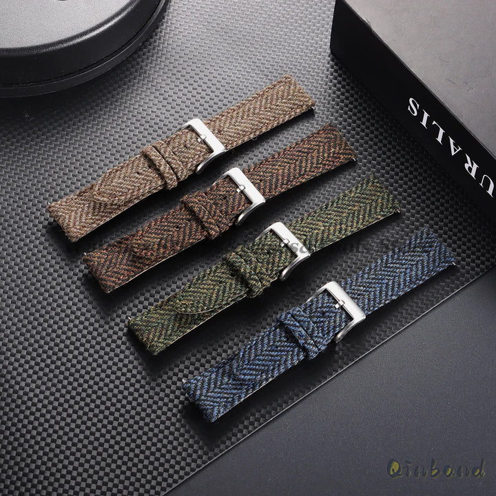 Tweed Sailcloth Watch Band Strap 18mm 20mm 22mm for Omega for Seiko Quick Release Weave Bracelet for Men Women Watch Accessories