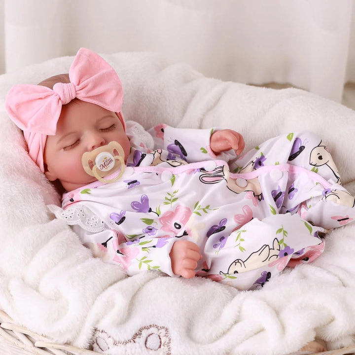 18″ Rosalie Newborn Reborn Baby Doll – Hand‑Painted, High‑Quality 3D Skin Tone with Toy