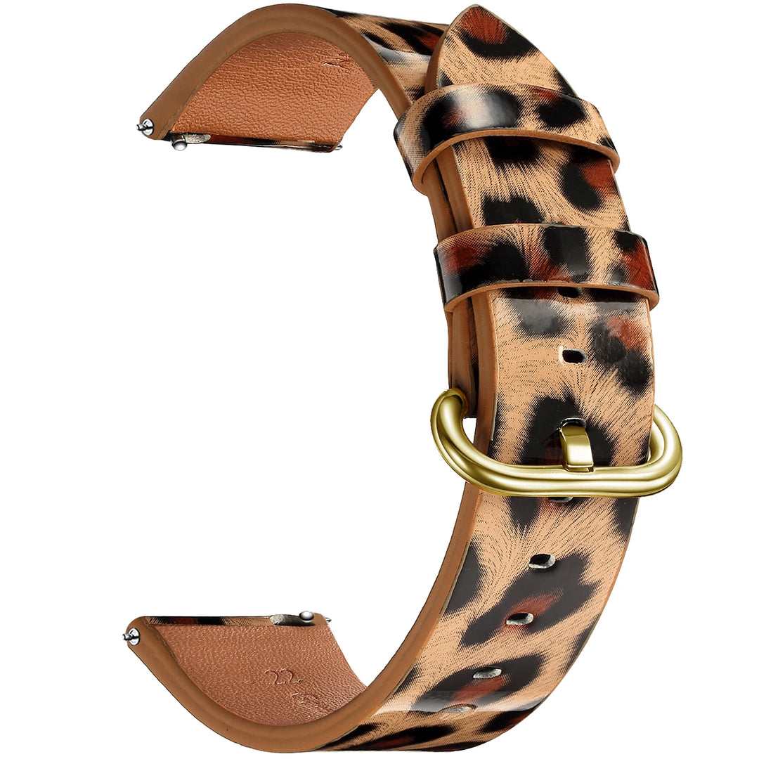 Leopard Print Leather Watch Strap 20/22mm (Quick Release)