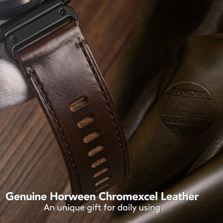 Horween Leather Straps For Garmin Fenix7 Quickfit 22 26mm Business Retro Watch Band Epix MARQ Quatic Tactix Forerunner