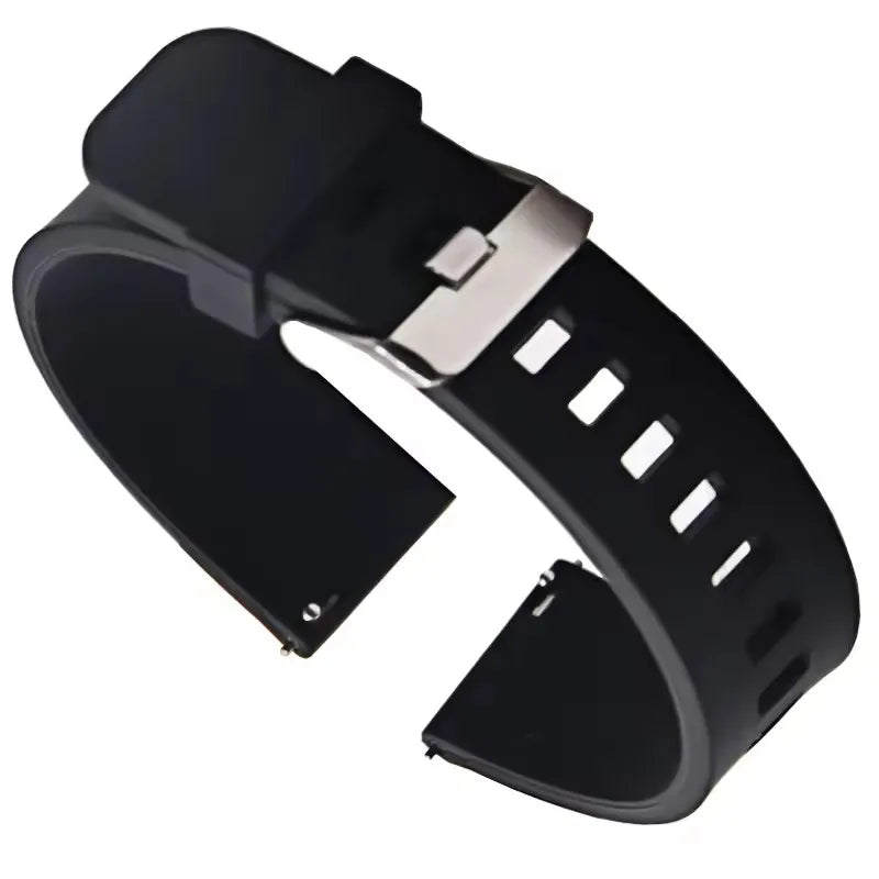 Universal Silicone Rubber Watch Strap – 20/22/24mm Soft Link Bracelet