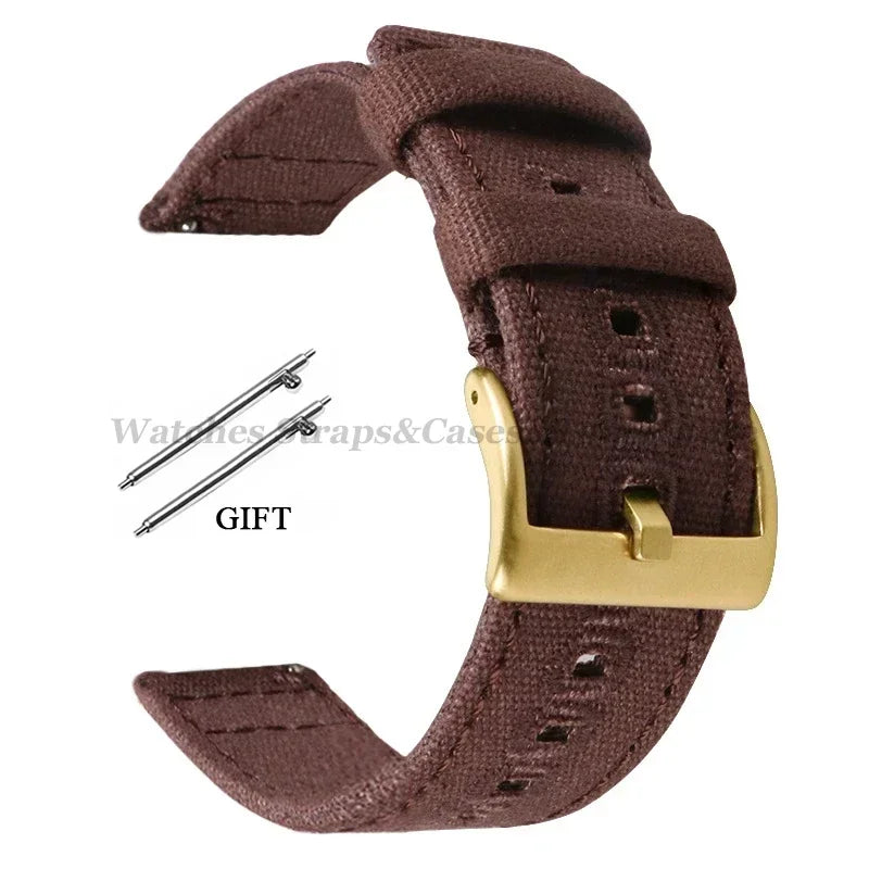 Braided Canvas Watch Strap 18–22mm