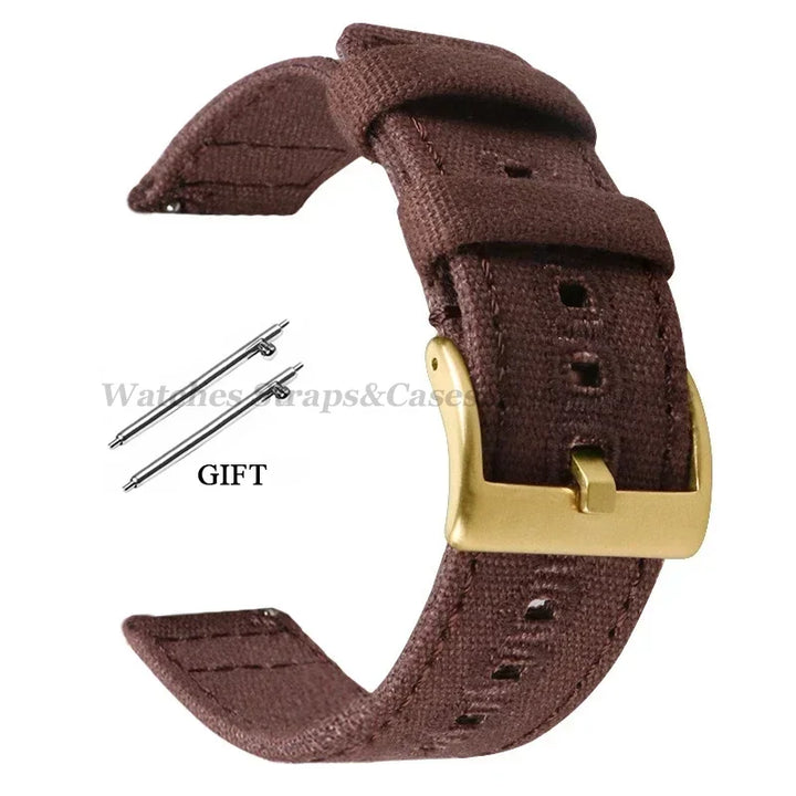 Braided Canvas Watch Strap 18–22mm