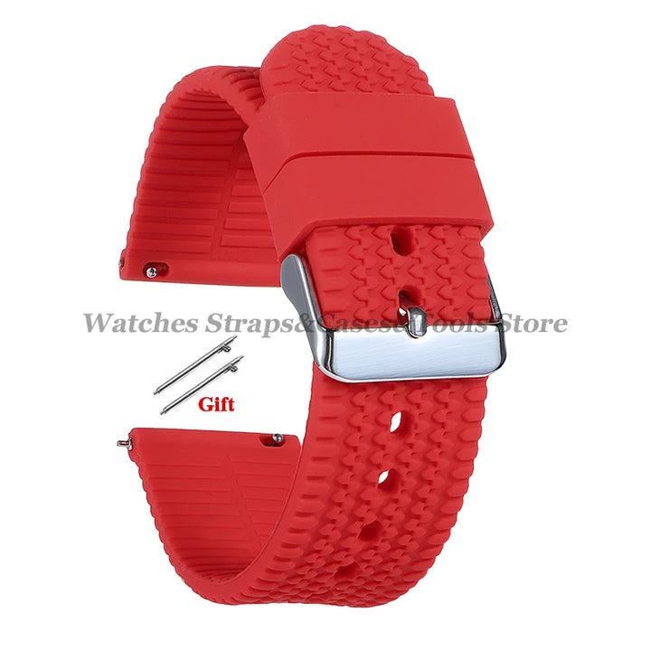 Soft Silicone Rubber Watch Band 18–24mm for Omega & Huawei (Quick