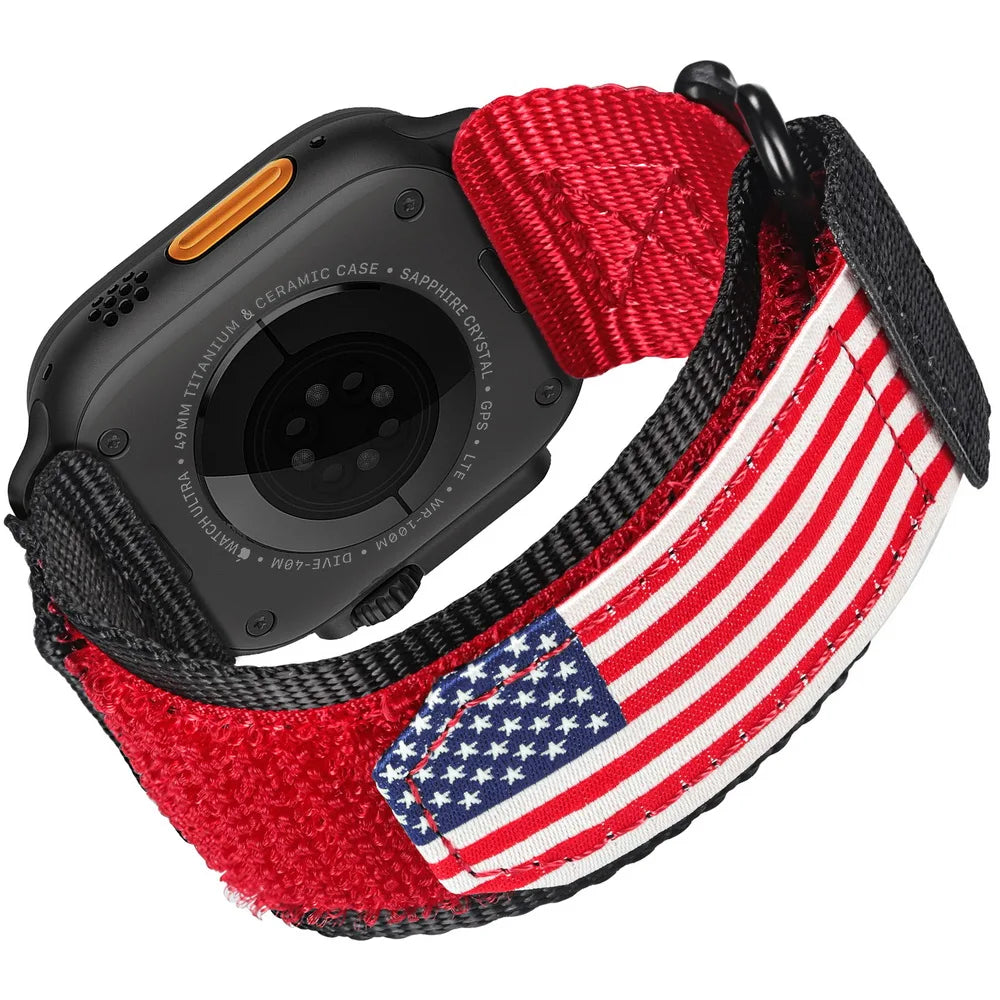 HEMSUT For Apple Watch Band Ultra 2 3 49mm Nylon Series 9 45mm Straps Soft Breathable Comptibility 38 40 41 42 44mm