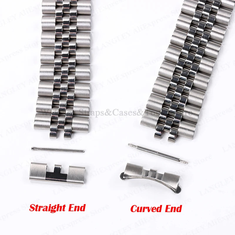 Stainless Steel Curved End Link – 18/22mm, for Seiko SKX007/009 Jubilee & Oyster