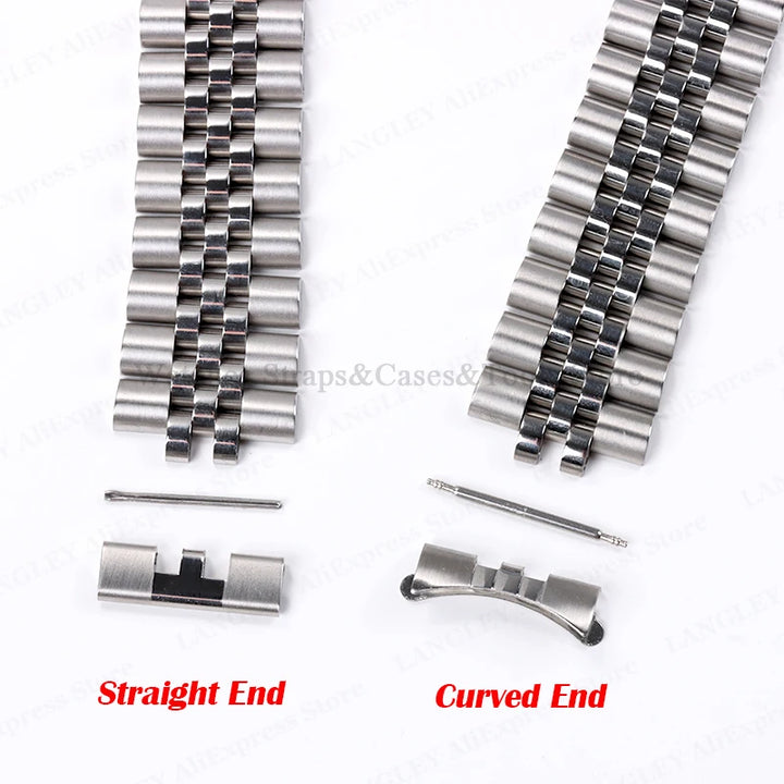 Stainless Steel Curved End Link – 18/22mm, for Seiko SKX007/009 Jubilee & Oyster