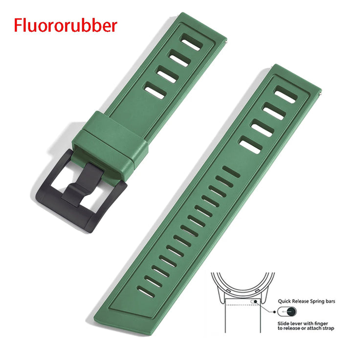 New Design SOFO Fluororubber FKM Watch Strap 20mm 22mm Waterproof Quick Release Watchbands For Each Brand Diving Watches