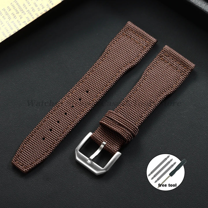 Premium Nylon Canvas Watch Band for IWC Pilot 20mm 21mm 22mm Cowhide Wristbelt Men Women Sport Watch Strap Replacement Bracelets