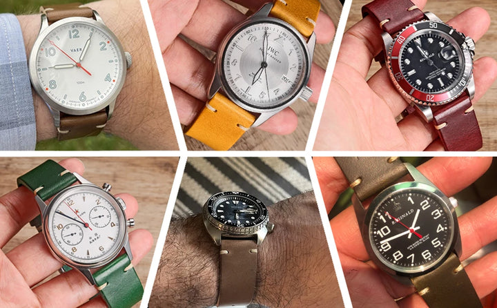 HEMSUT Leather Watch Bands Quick Release Italian Buttero Handmade Watch Strap Vintage Replacement Wrap Of 18mm 20mm 22mm