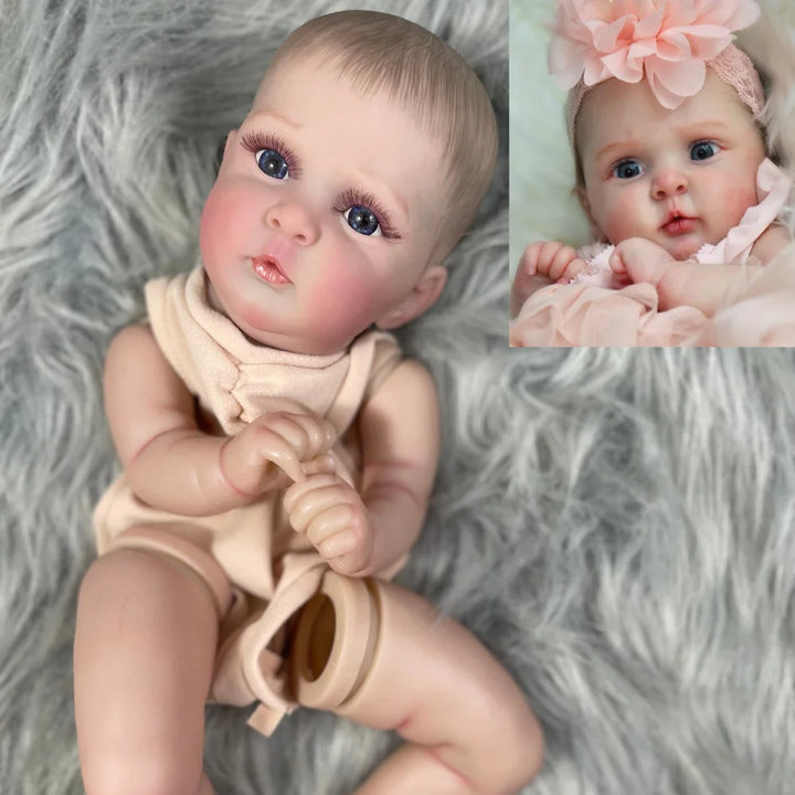 18″ Painted Jocy Reborn Doll Kit – High‑Quality Vinyl Parts with Cloth Body & Eyelashes