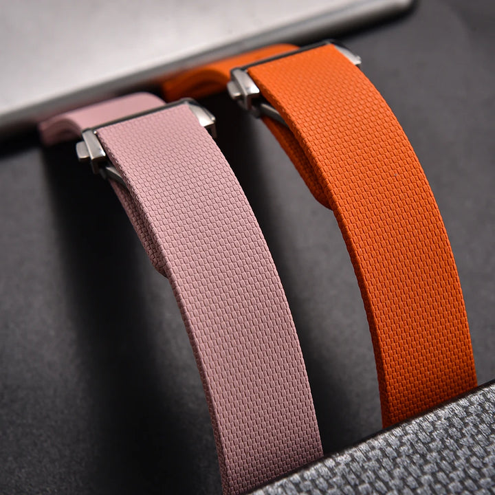 JUELONG Premium Grade Soft FKM Rubber Watch Strap Perfect Fit Flat End Universal Quick Release Straps 20mm Watchbands