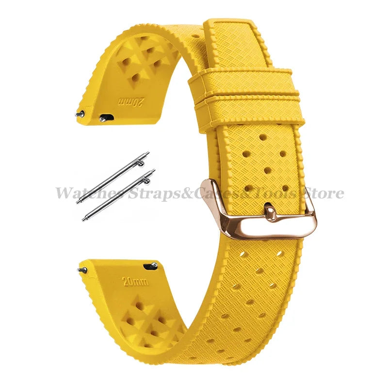 Tropic Silicone Watch Strap 18/20mm 22mm for Seiko for Fossil for Oris Wrist Band Quick Release Soft Rubber Bracelet Replacement