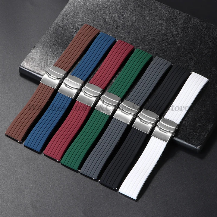 18mm 20mm 22mm 24mm Quick Release Silicone Watchband for Huawei Watch GT4/GT3 46mm for Seiko for Omega for Fossil Rubber Straps