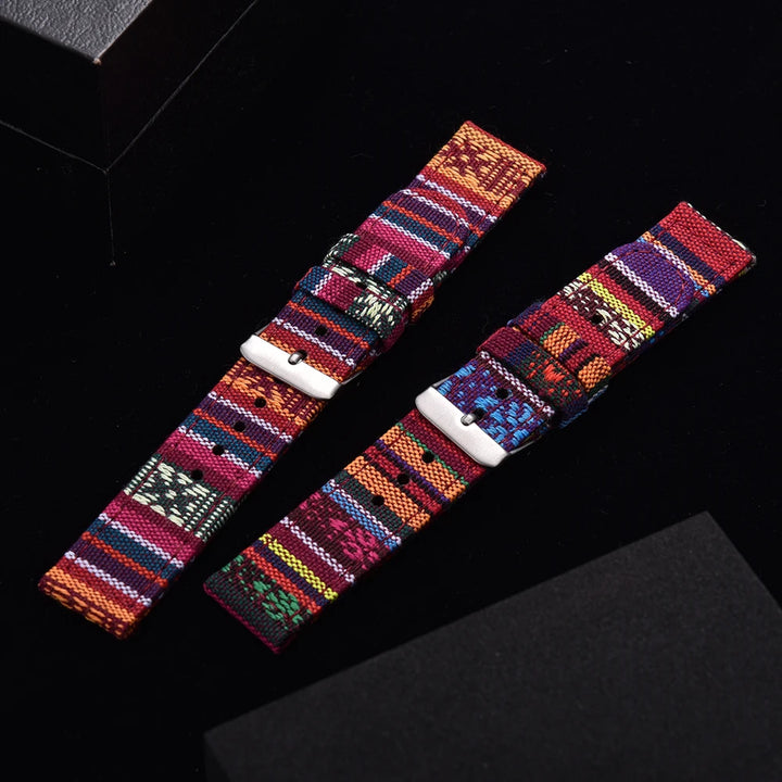 JUELONG Multicolor Nylon Sailcloth Watch Strap 20/22mm