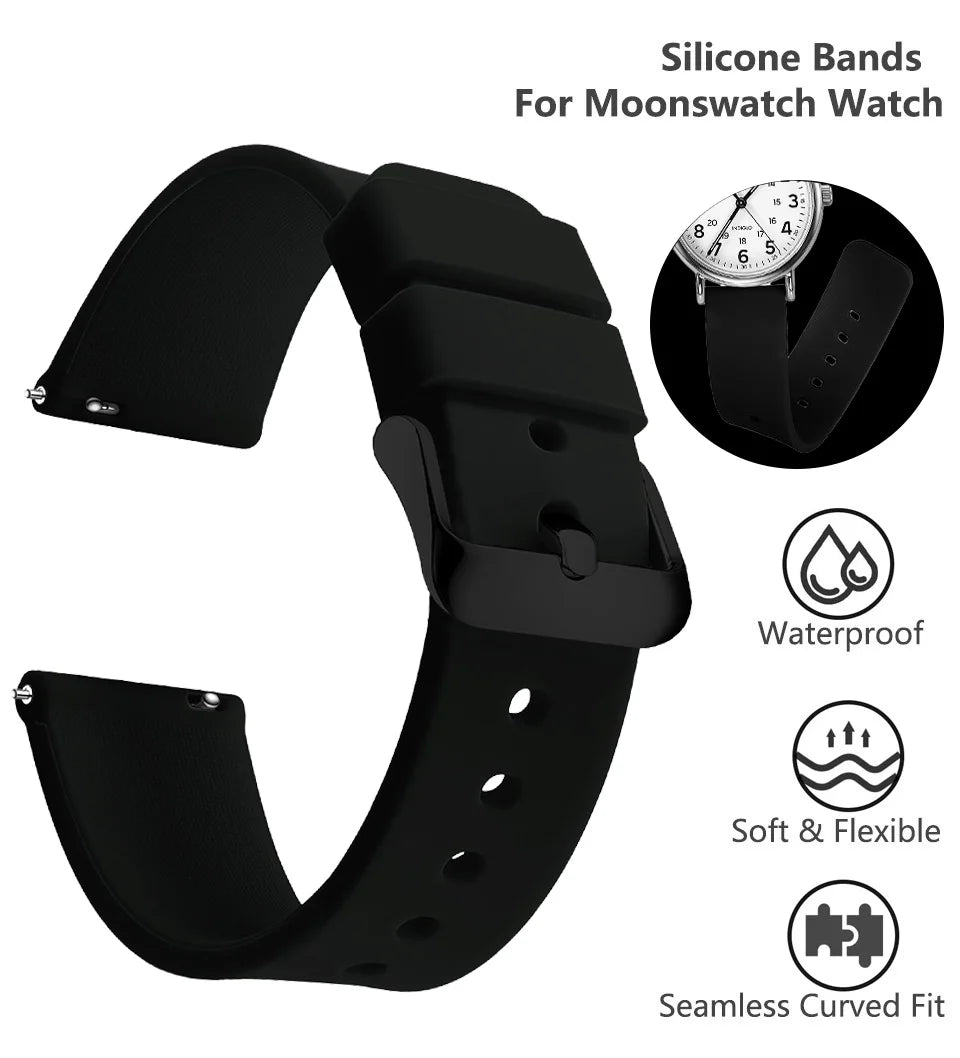 Soft Silicone Quick-Release Watch Band 14–24mm