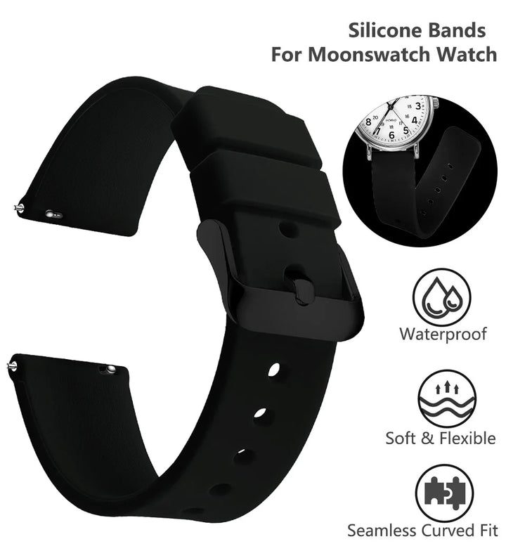Soft Silicone Quick-Release Watch Band 14–24mm