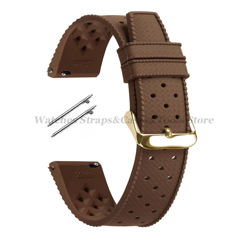 Tropical Silicone Watch Band Quick Release Strap 18mm 20mm 22mm for Oris for Seiko for Citizen Rubber Tropic Smart Watch Straps