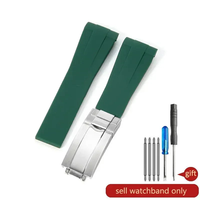 20mm Silicone Rubber Watch Strap for Rolex Models