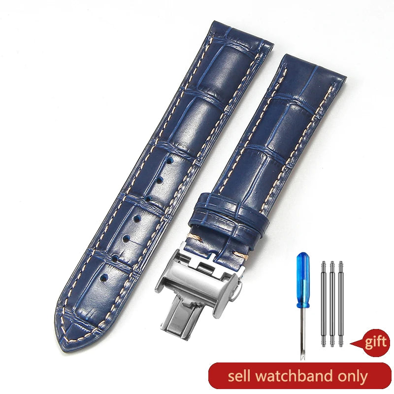 Genuine Cowhide Leather Watch Band 18–22mm for Longines Master &