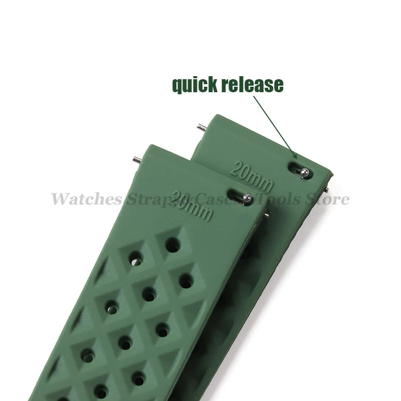 Tropical Silicone Watch Band Quick Release Strap 18mm 20mm 22mm for Oris for Seiko for Citizen Rubber Tropic Smart Watch Straps