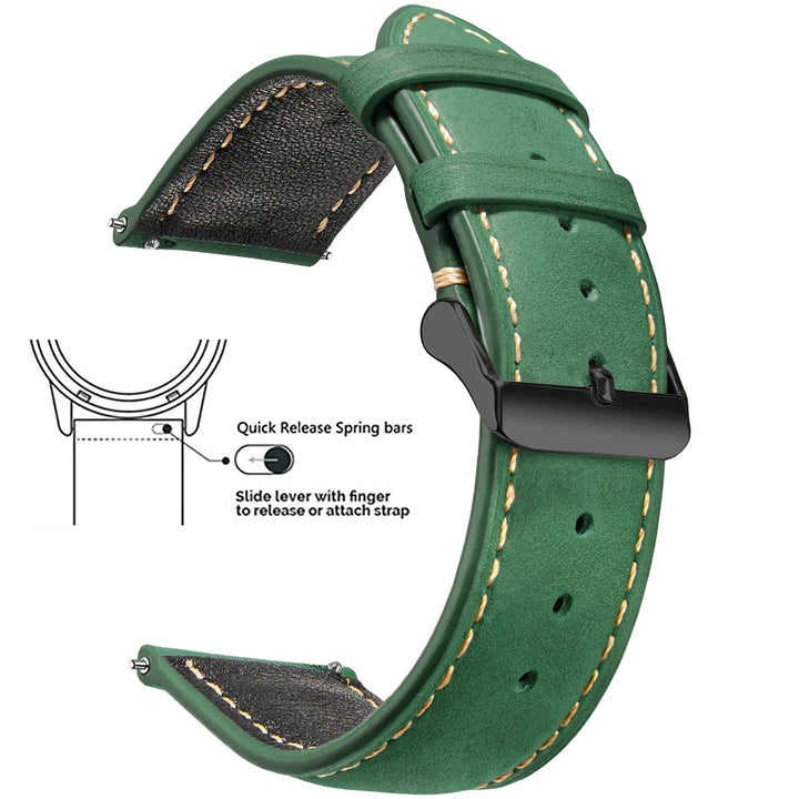 Wax Vintage Leather Watch Strap 14–24mm