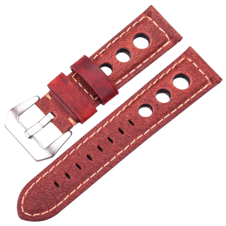 Oil Wax Cowhide Leather Watch Strap 22-24mm