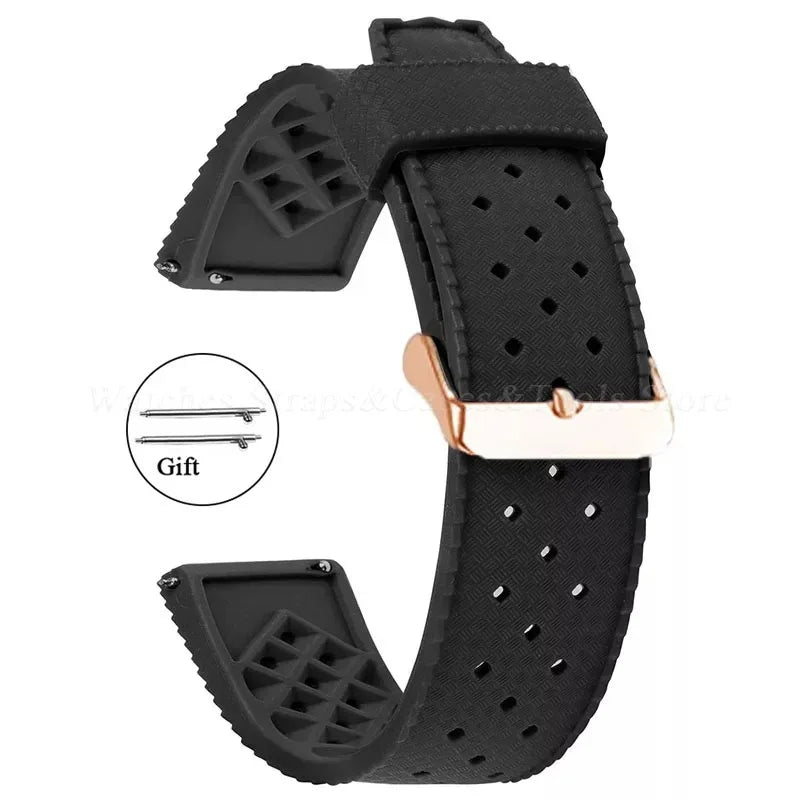 Premium Grade Tropic Silicone Watch Strap 20mm 22mm For Seiko For Oris For Omega Quick Release Diving Waterproof Rubber Bracelet