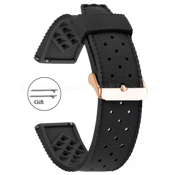 Premium Grade Tropic Silicone Watch Strap 20mm 22mm For Seiko For Oris For Omega Quick Release Diving Waterproof Rubber Bracelet