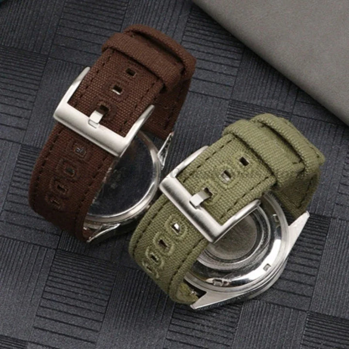 Braided Canvas Watch Strap 18–22mm